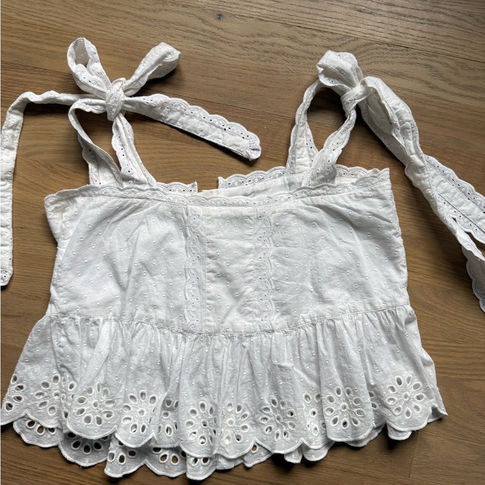 Farm Rio Laces Eyelet Tie-Shoulder Blouse - Picture 3 of 5